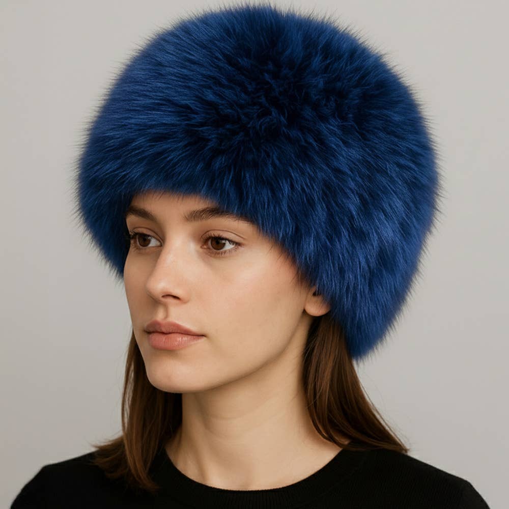 Elegant Plush Faux Fur Winter Hat: Dark,Pink