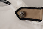 Dolce & Gabbana White Black Roses Crewneck Cotton  T-shirt