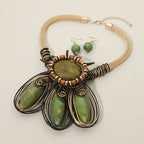 Bold Resin Wired Petal Bloom Statement Necklace: Gold,Yellow