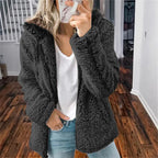 Women's Plus Size Fleece Hoodie Cardigan for Winter