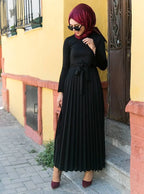 Chic Pleated Fashion Knitted Cotton Pleated Dress