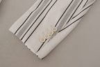 Dolce & Gabbana White Stripes Cotton Single Breasted Blazer