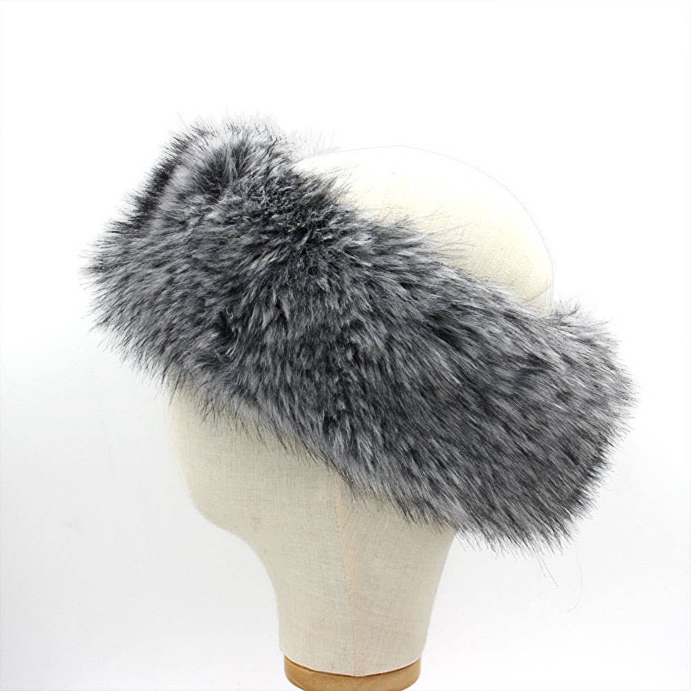 Elegant Faux Fur Winter Headband Earmuff: Mustard