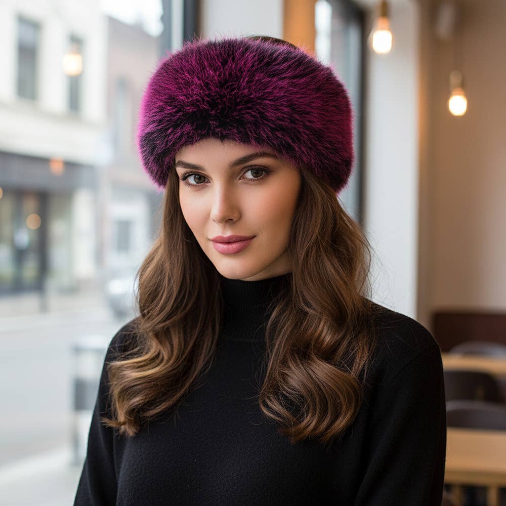 Elegant Faux Fur Winter Headband Earmuff: Mustard