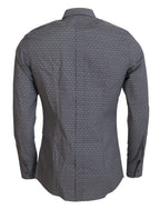 Dolce & Gabbana Gray Brown GOLD Slim Fit Dress Formal Shirt
