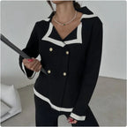 Chic Women's Knitted Wide-Leg Pants Set