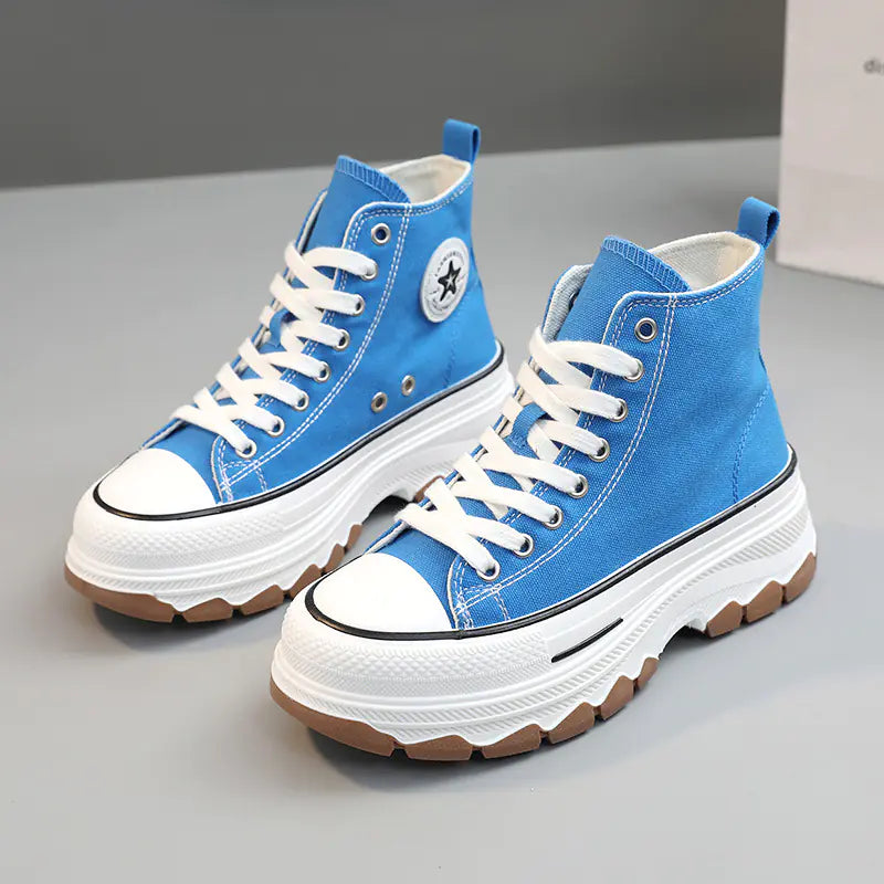 Women's High-Top Canvas Shoes - Breathable & Stylish