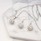 Crystal Earrings and Necklace Jewelry Set