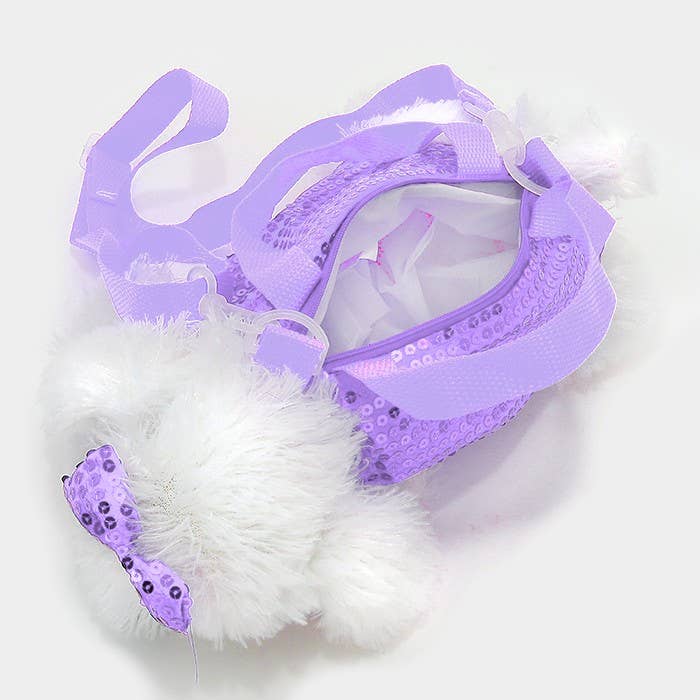 Furry Puppy Dog Doll Crossbody Bag
: Purple