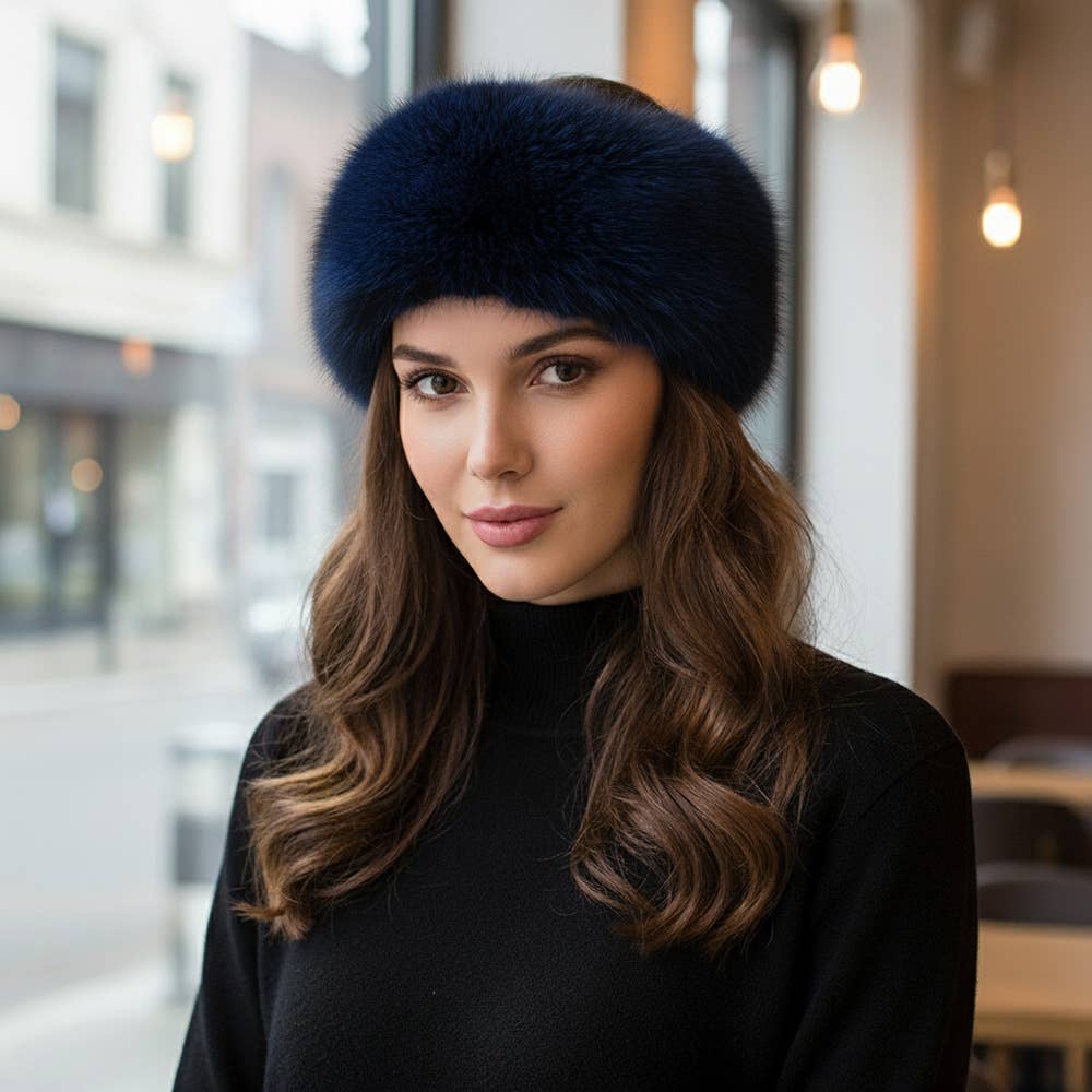 Elegant Faux Fur Winter Headband Earmuff: Mustard