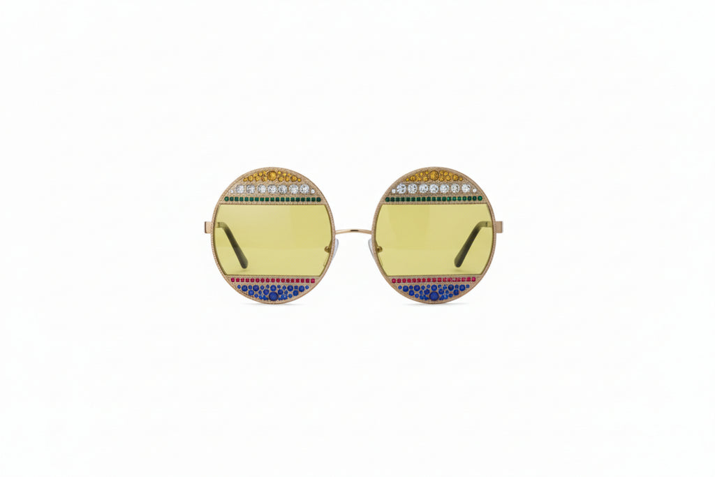 Dolce & Gabbana Gold Oval Metal Crystals Shades DG2209B Sunglasses