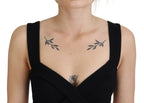 Dolce & Gabbana Black Viscose Bodycon Sheath Midi Dress