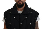 Dolce & Gabbana Black Sleeveless DG Metal Embellishment Jacket
