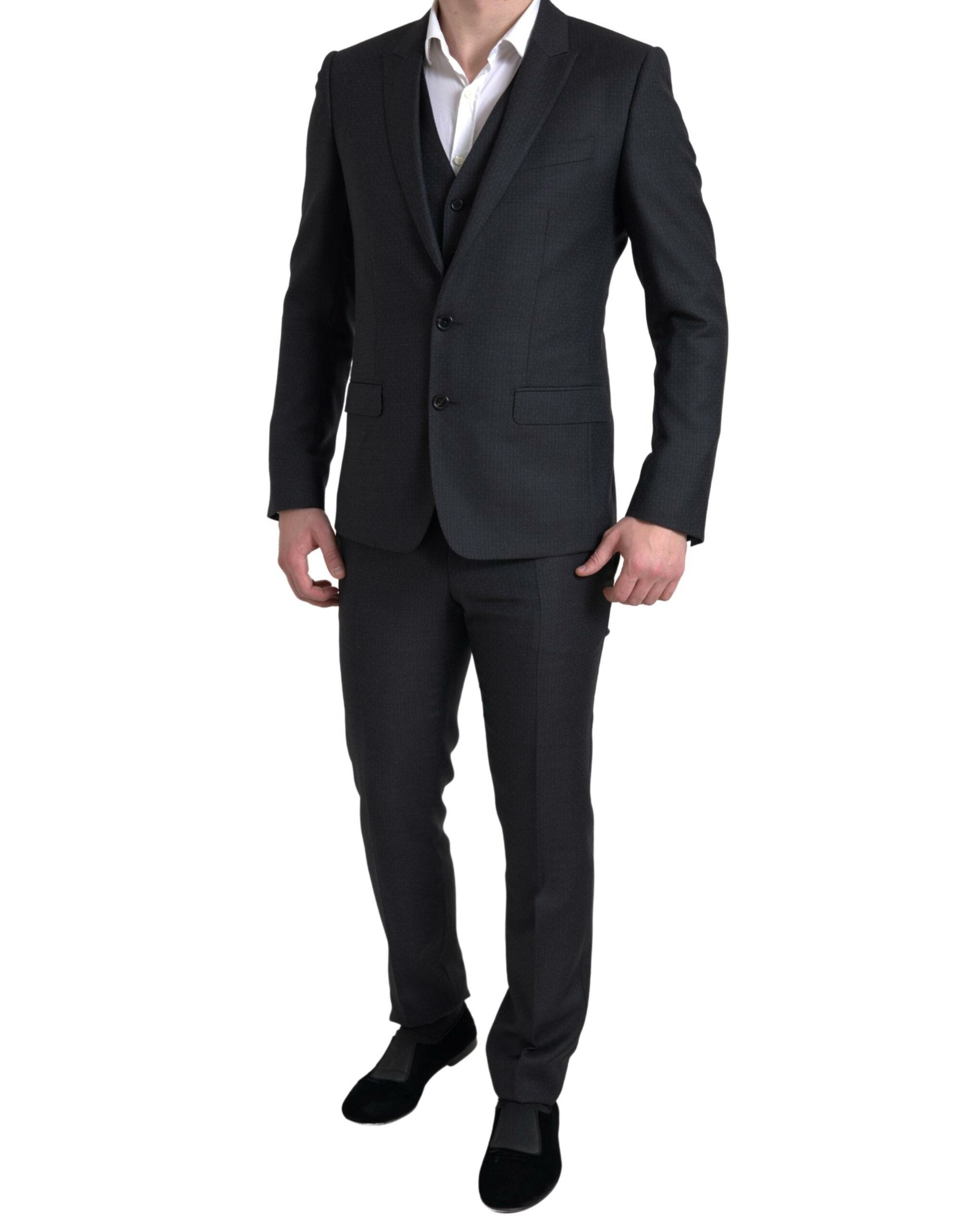Dolce & Gabbana Dark Gray 3 Piece Single Breasted MARTINI Suit