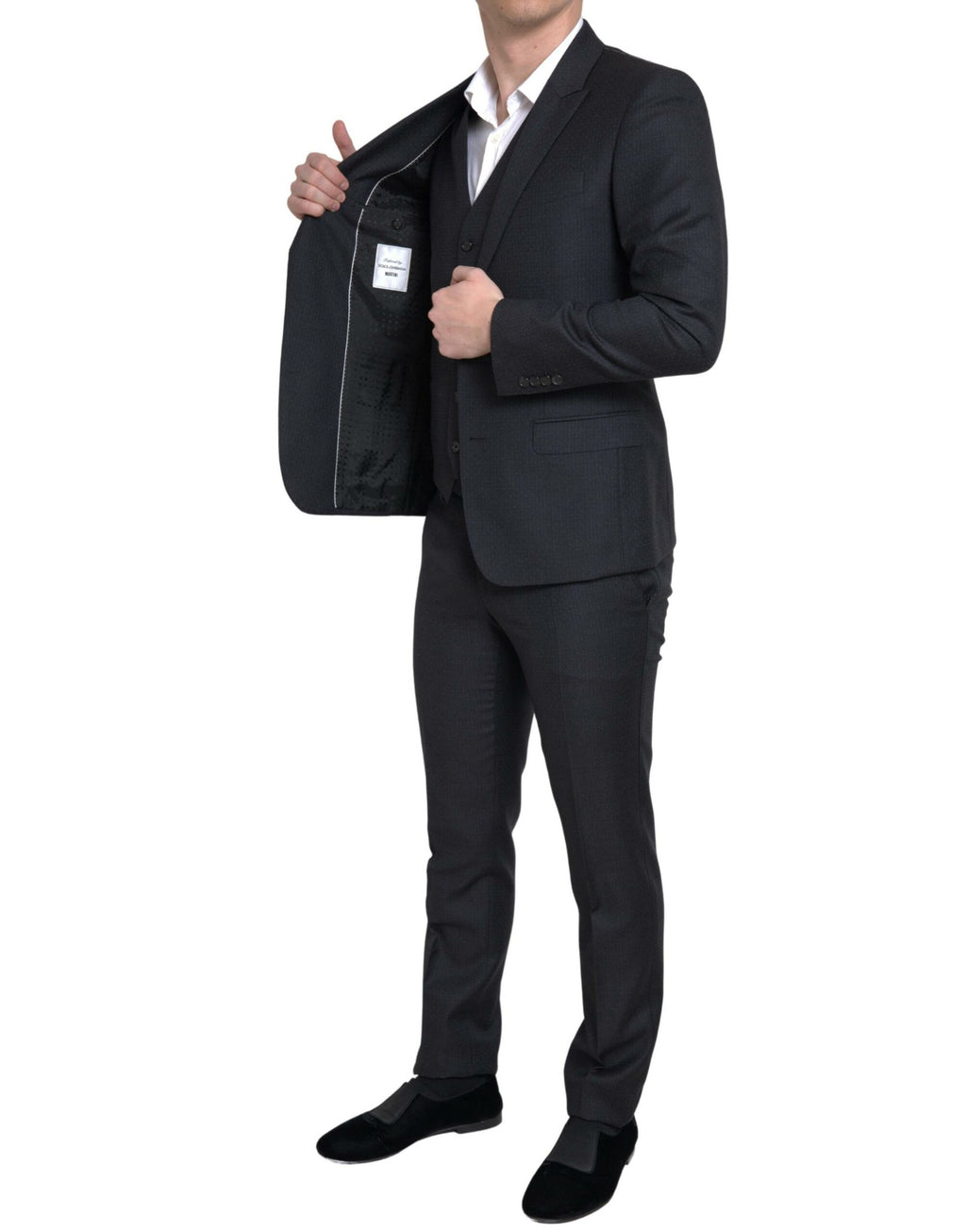 Dolce & Gabbana Dark Gray 3 Piece Single Breasted MARTINI Suit