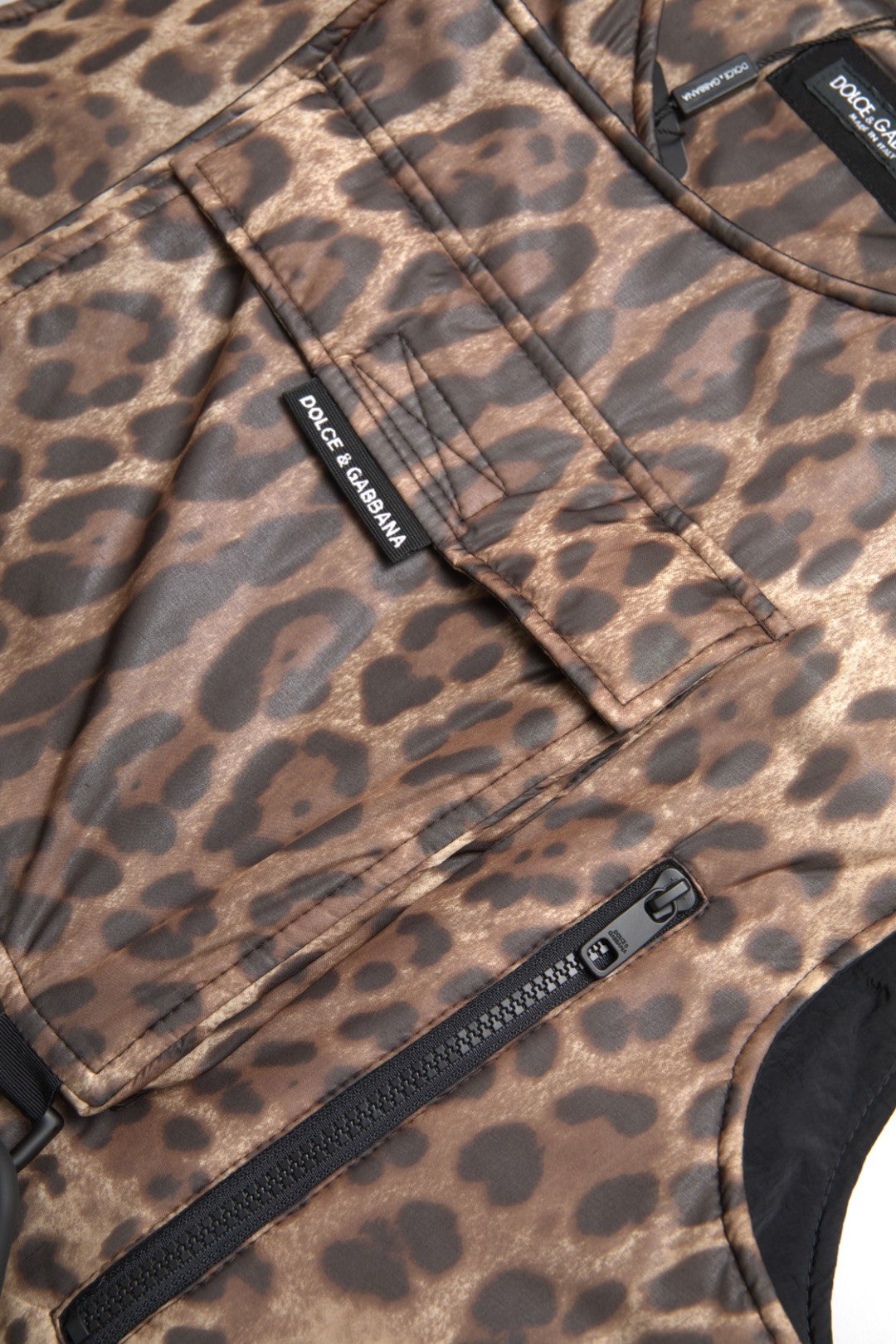 Dolce & Gabbana Brown Leopard Silk Sleeveless Sportswear