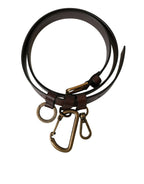 Dolce & Gabbana Brown Calf Leather Gold Metal Buckle Belt