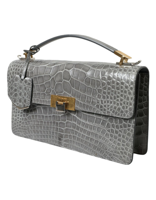 Balenciaga Szara Egzotyczna Skóra Średnia Torebka na Ramię