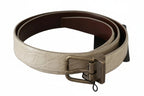 Dolce & Gabbana Cream Beige Gold Buckle Waist Leather Belt