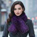 Plush Faux Fur Winter Scarf: Mustard