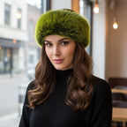 Elegant Faux Fur Winter Headband Earmuff: Orange