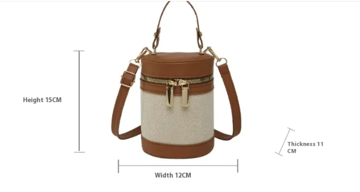 Chic Leopard Print Contrast Bucket Bag