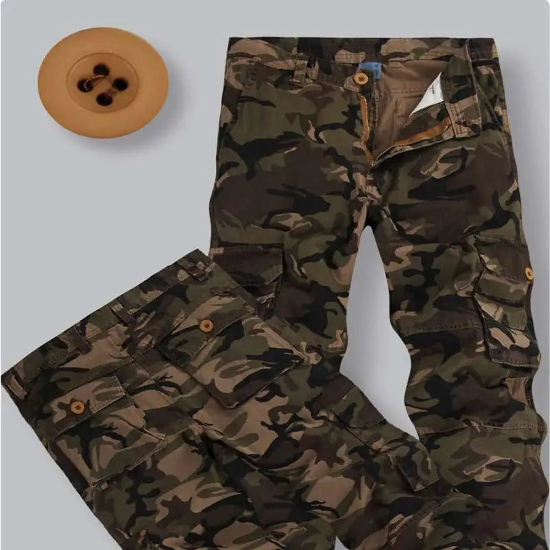 Stylish Men's Cotton Camouflage Multi-pocket Pants