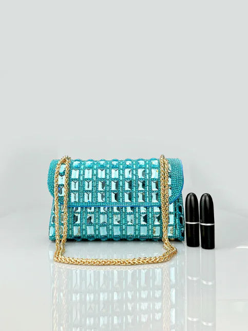 Rhinestone Chain Clutch Bag