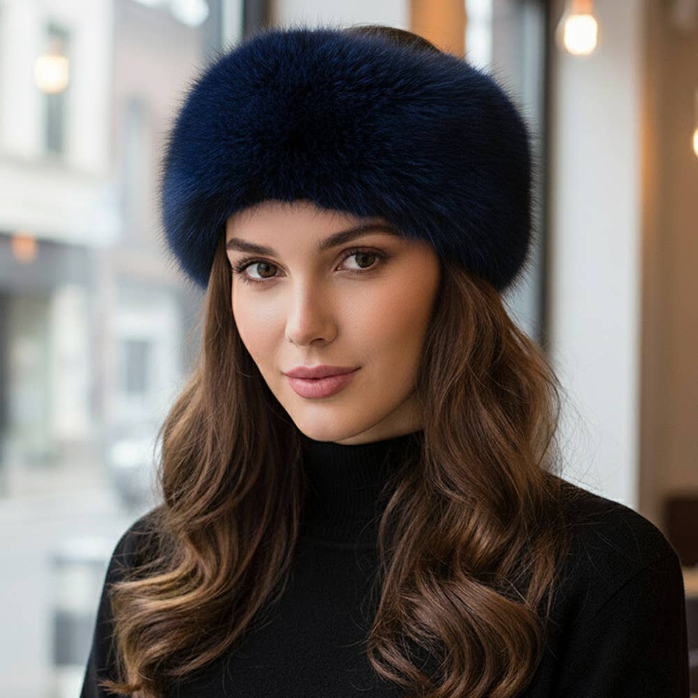 Elegant Faux Fur Winter Headband Earmuff: Orange