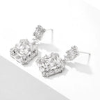 RAKOL Vintage Geometric Square Zircon Earrings for Women