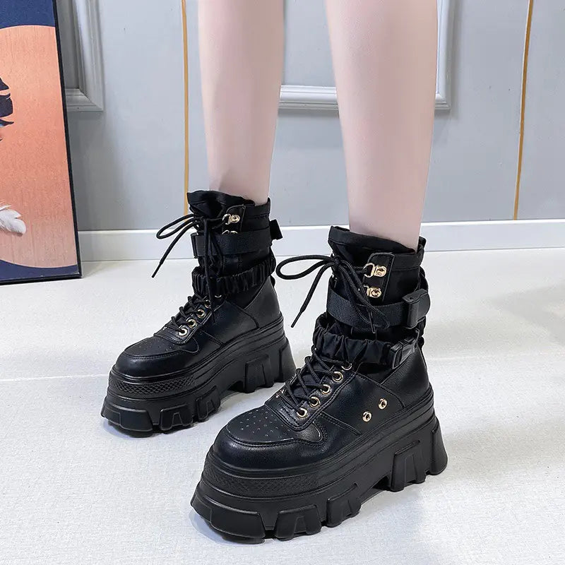 High-Top Thick-Soled Candy-Colored Women's Boots