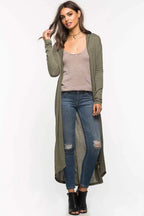 Long Sleeve Hooded Long Thin Coat
