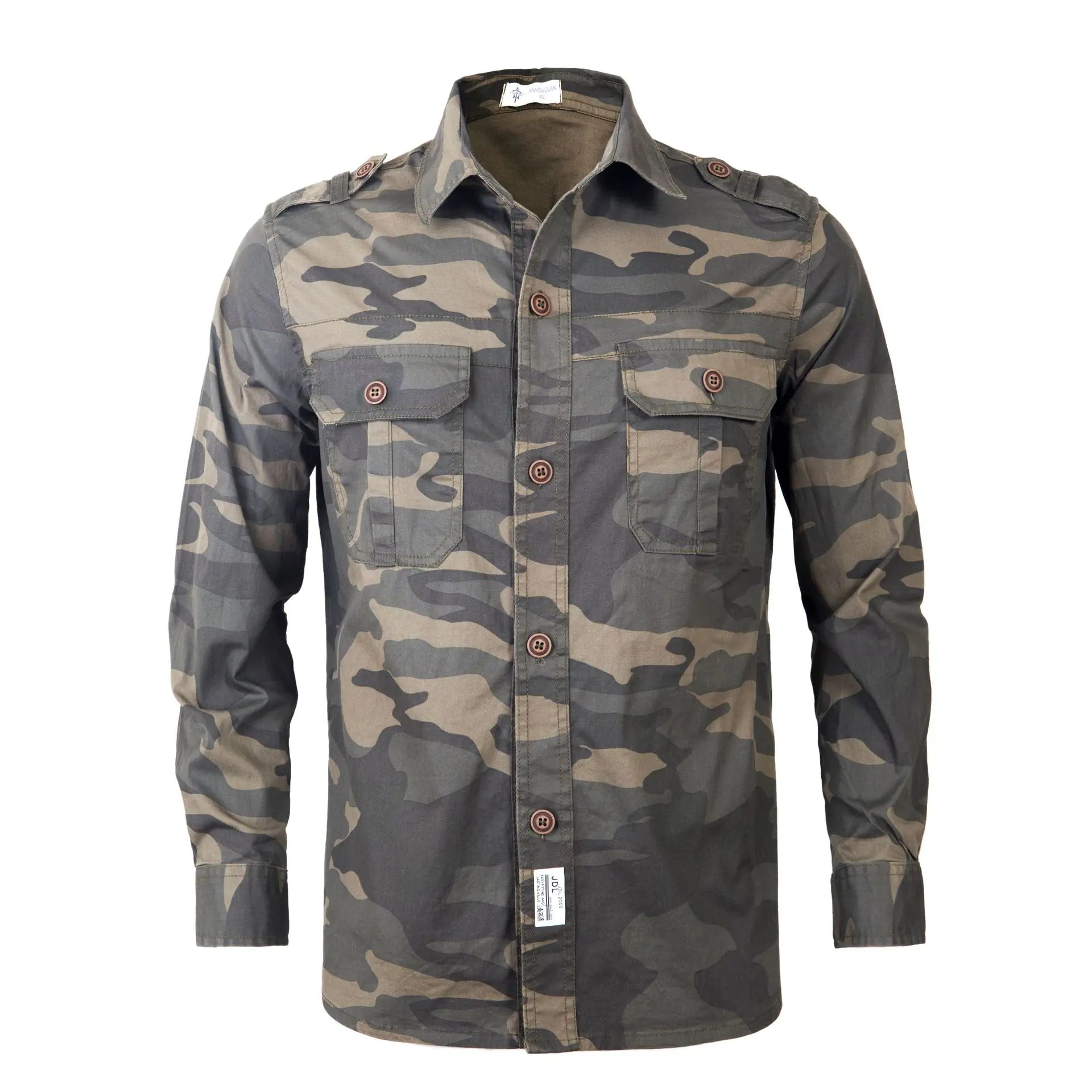 Men's Camouflage Shirt - Durable Long Sleeve Casual Wear