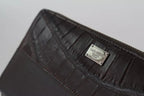 Dolce & Gabbana Brown Exotic Leather Zip Around Continental Clutch Wallet