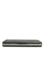 Dolce & Gabbana Black Leather Clutch Evening Crossbody Bag