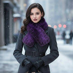 Plush Faux Fur Winter Scarf: Black