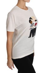Dolce & Gabbana White Silk Stretch #dgfamily T-shirt