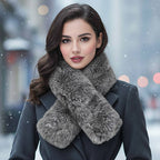 Plush Faux Fur Winter Scarf: Black