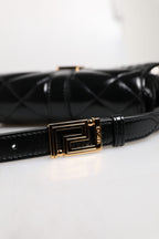 Versace Black Calf Leather Quilted Shoulder Strap Bag