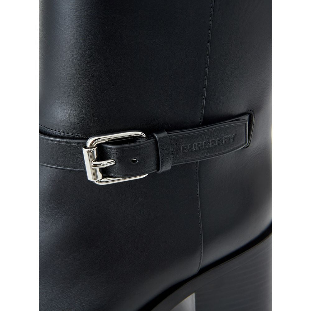 Burberry Black Leather Ankle Boots