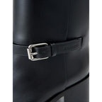 Burberry Black Leather Ankle Boots