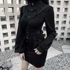 Bodycon Dress with Flared Sleeves