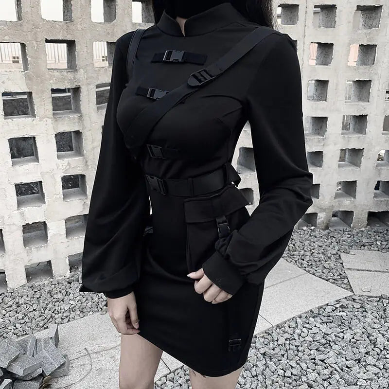 Bodycon Dress with Flared Sleeves