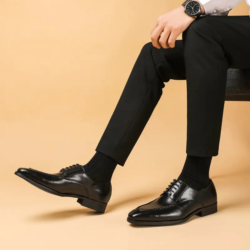 All-Match Pointed Toe British Leather Shoes