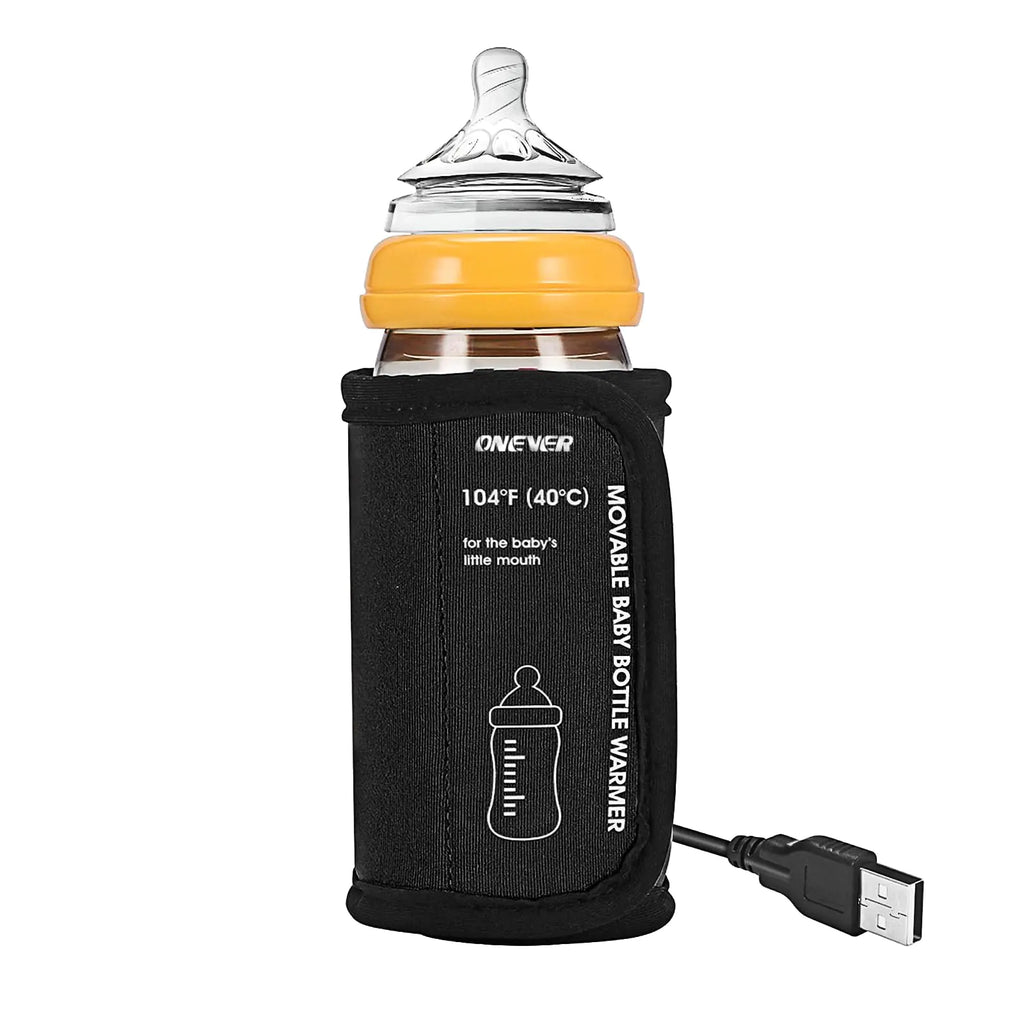 ONEVER Portable Bottle Warmer for Travel Car Baby Bottle Warmer USB Portable Travel Bottle Warmer for Breastmilk Constant Temperature Feeding Bottle Portable Baby Bottle Warmer Insulation