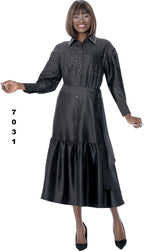 Terramina Rhinestone Embellished Shirt Dress. Style 7031
