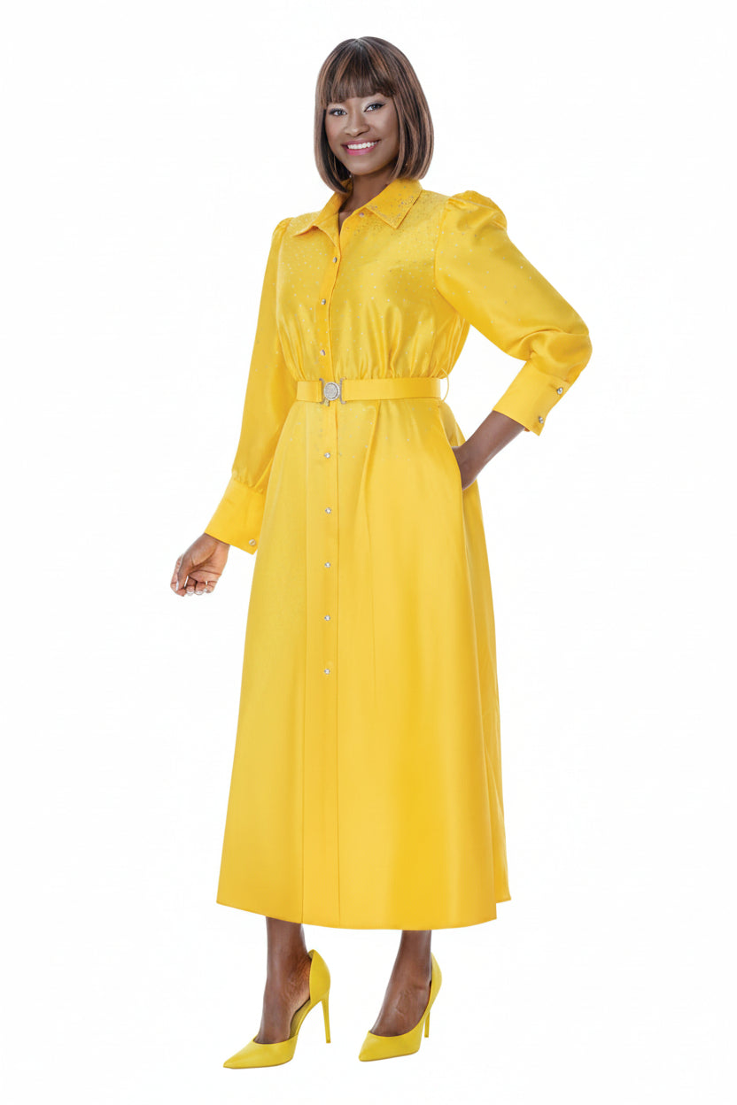 Terramina Rhinestone Embellished Shirt Dress. Style 7031