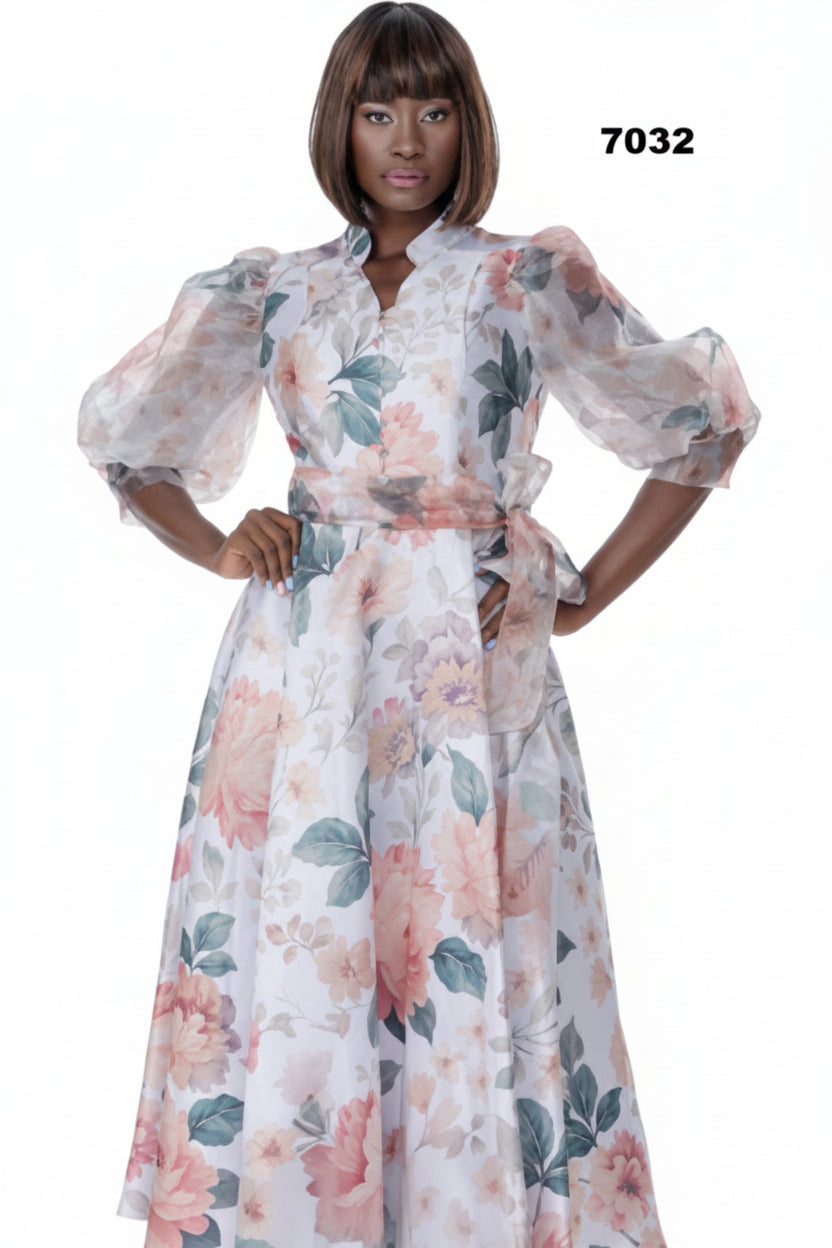Terramina White Floral Print, Style 7032