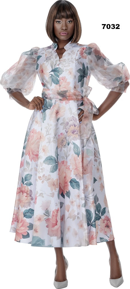 Terramina White Floral Print, Style 7032