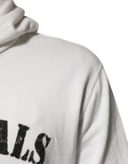 Dolce & Gabbana White Cotton DG ROYAL Print Hooded Sweater